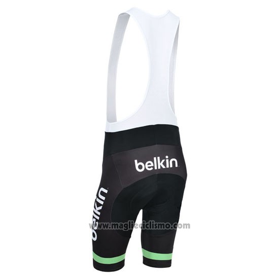 2013 Abbigliamento Ciclismo Belkin Verde e Nero Manica Corta e Salopette